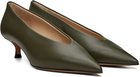 Le Monde Beryl Khaki Babouche Kitten Heels