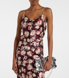 Rabanne Chain-detail floral satin top