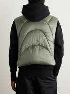 Entire Studios - Grid Cropped Quilted Shell Down Gilet - Green