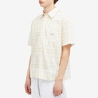 Dime Men's Resort Plaid Short Sleeve Shirt in Cream Multi