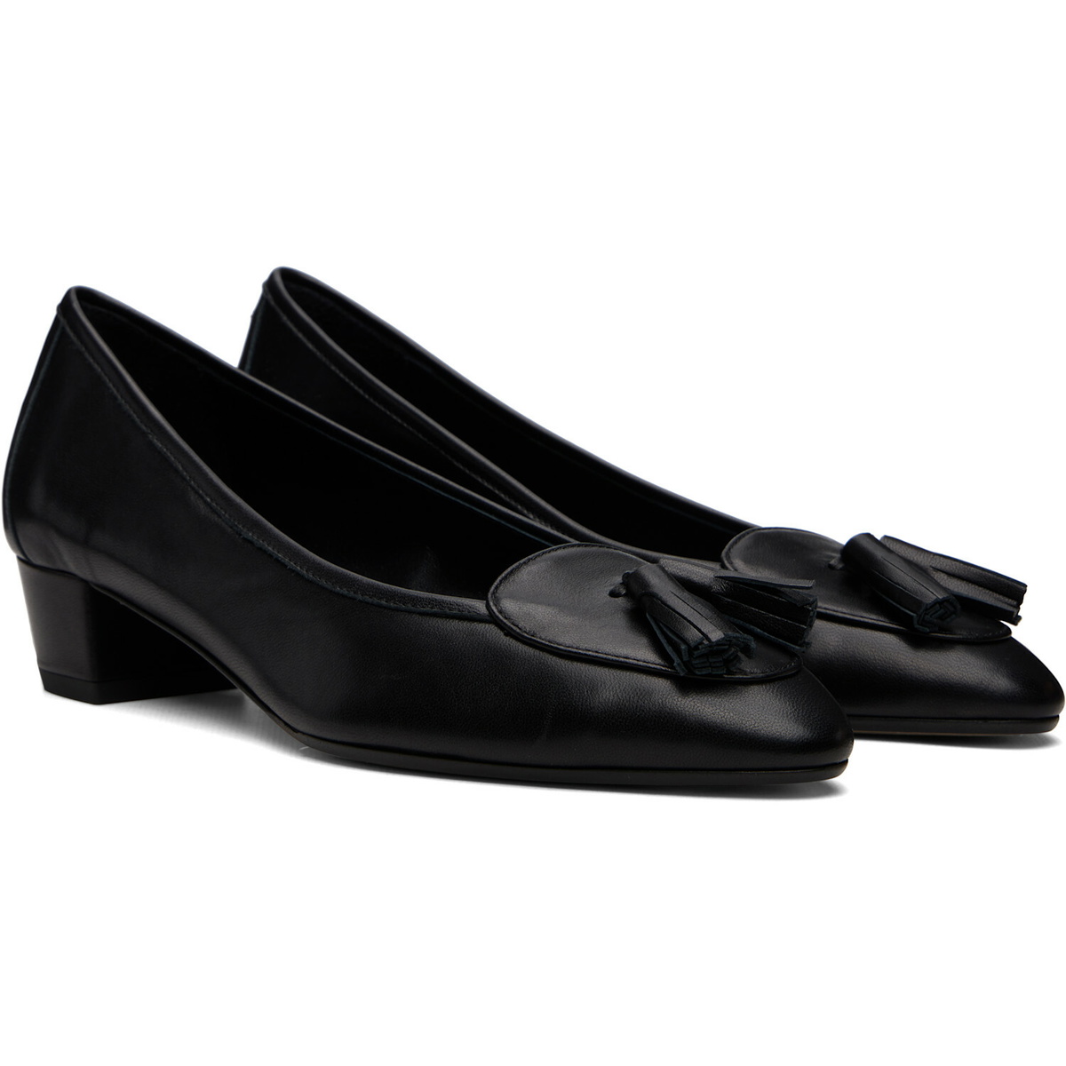 Aeyde Black Valentine Tassel Heels