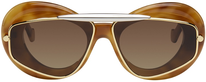 Photo: LOEWE Brown Wing Double Frame Sunglasses