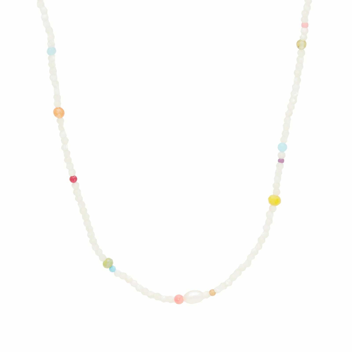 Anni Lu Women's Confetti Gem Necklace in White Shell 