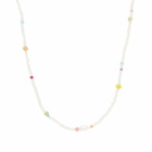 Anni Lu Women's Confetti Gem Necklace in White Shell 