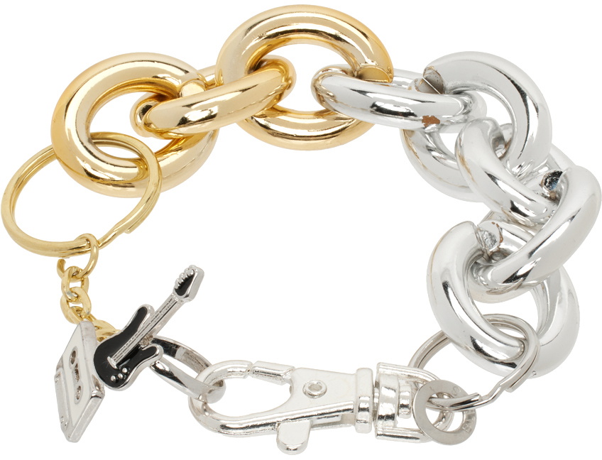 Bless Silver & Gold Cable Chain Bracelet
