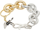 Bless Silver & Gold Cable Chain Bracelet