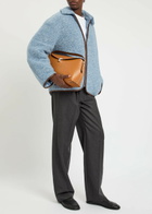 JW Anderson Melange Wool-blend Jacket Blue