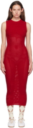 Isa Boulder Red Sweetheart Midi Dress