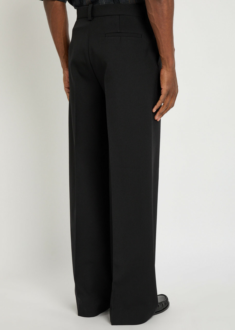 Calvin Klein Straight-leg Wool Trousers Black