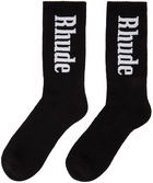 Rhude Black Logo Socks