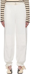 Jil Sander White Belted Trousers