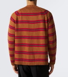 Bode Holly striped cotton and wool cardigan