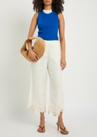 Simkhai Kallin Cropped Linen-blend Trousers White