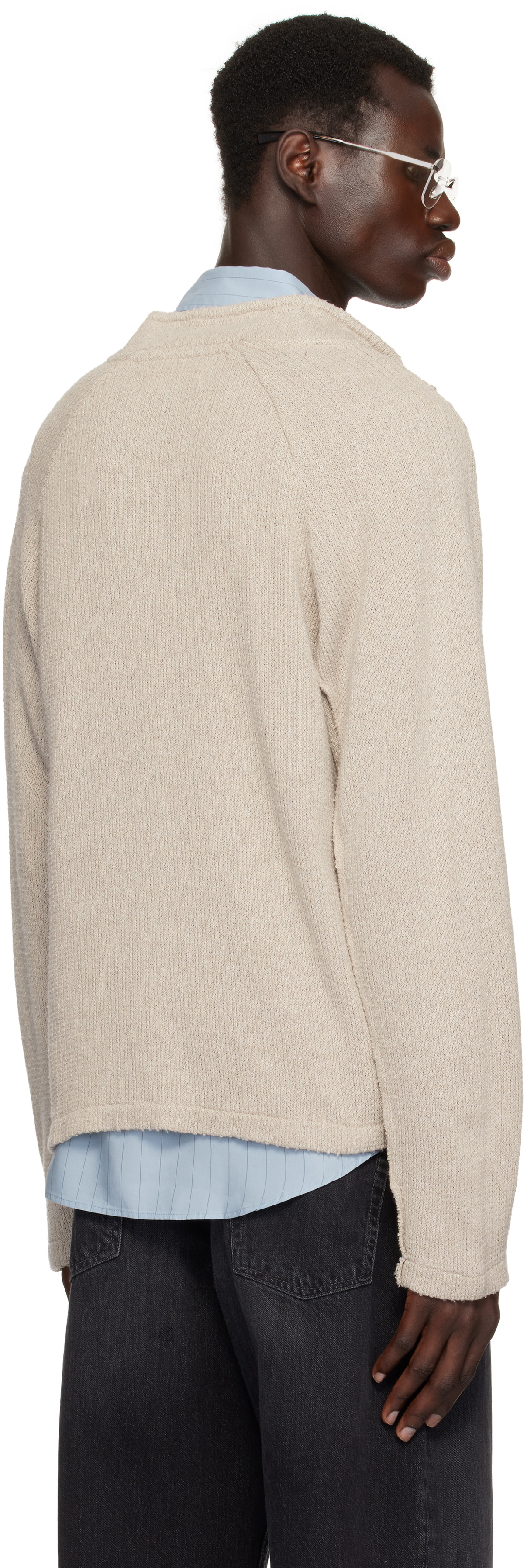 mfpen Beige Leisure Zip Up Sweater mfpen