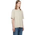 BOSS Beige Relaxed-Fit Cotton Embroidered Logo T-shirt