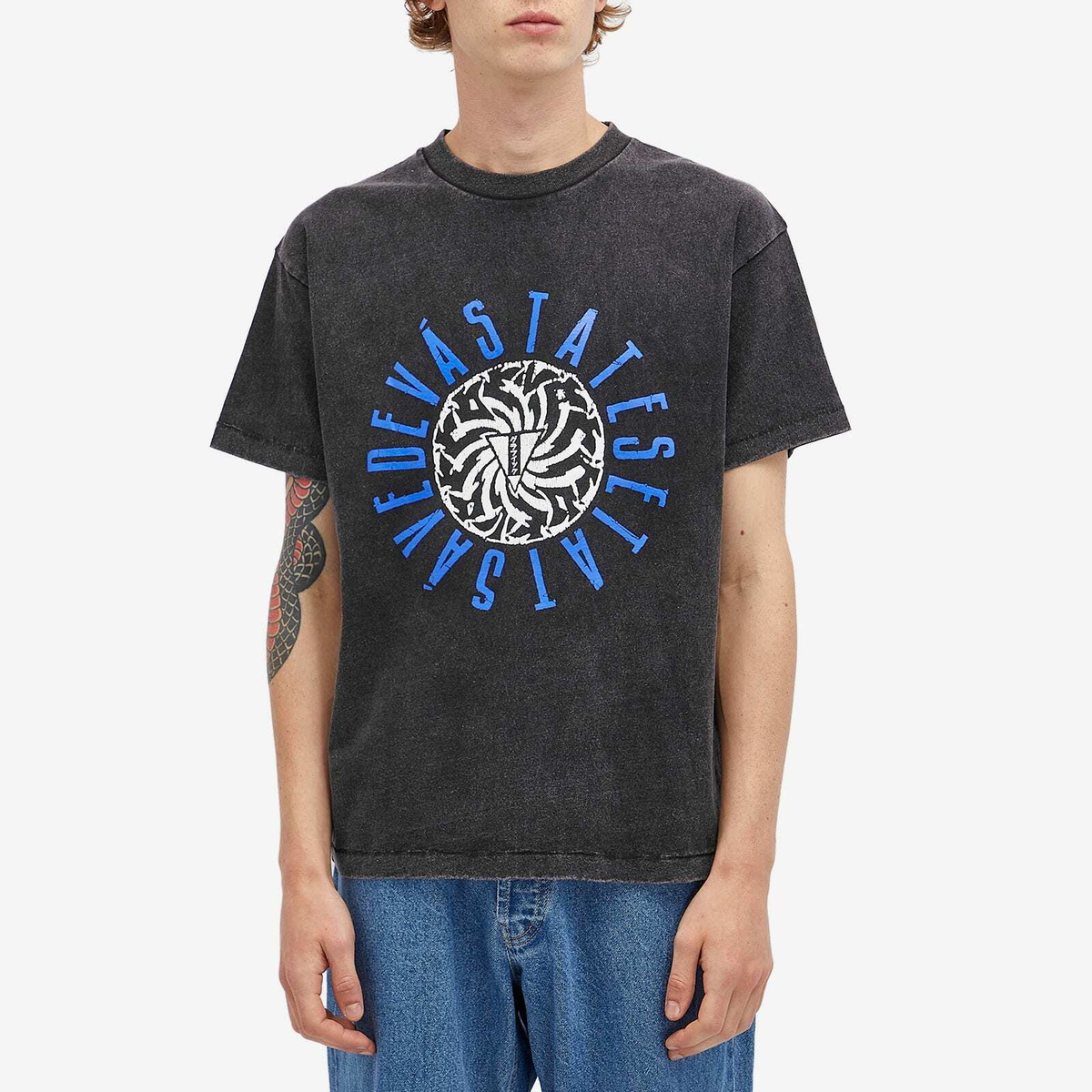 Deva States Men's Buzzsaw T-Shirt in Washed Black