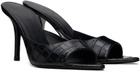 GIABORGHINI Black Perni 04 Croc Heeled Sandals