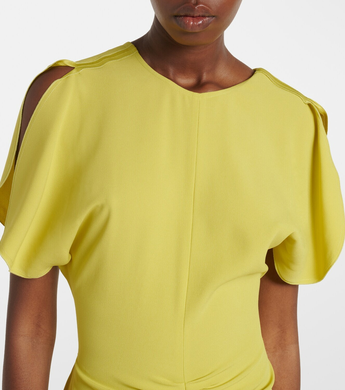 Victoria Beckham Bela gathered crêpe satin midi dress