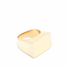 Dries Van Noten Men's Square Front Ring in Gold