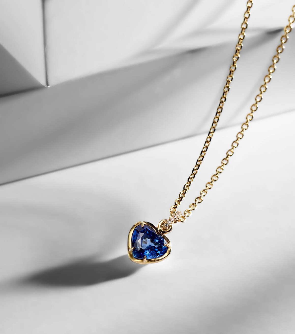 Anita Ko 18kt gold pendant necklace with sapphire and diamonds