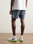 Nike Tennis - NikeCourt Victory Straight-Leg Logo-Embroidered Printed Dri-FIT Tennis Shorts - Blue