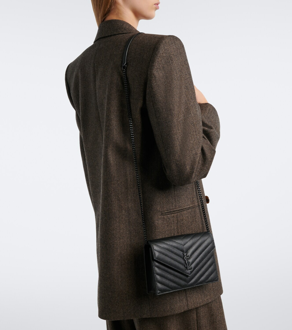 Saint Laurent Cassandre Envelope leather wallet on chain