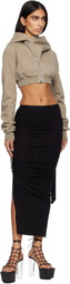 Rick Owens DRKSHDW Black Concordians Soft Edfu Midi Skirt
