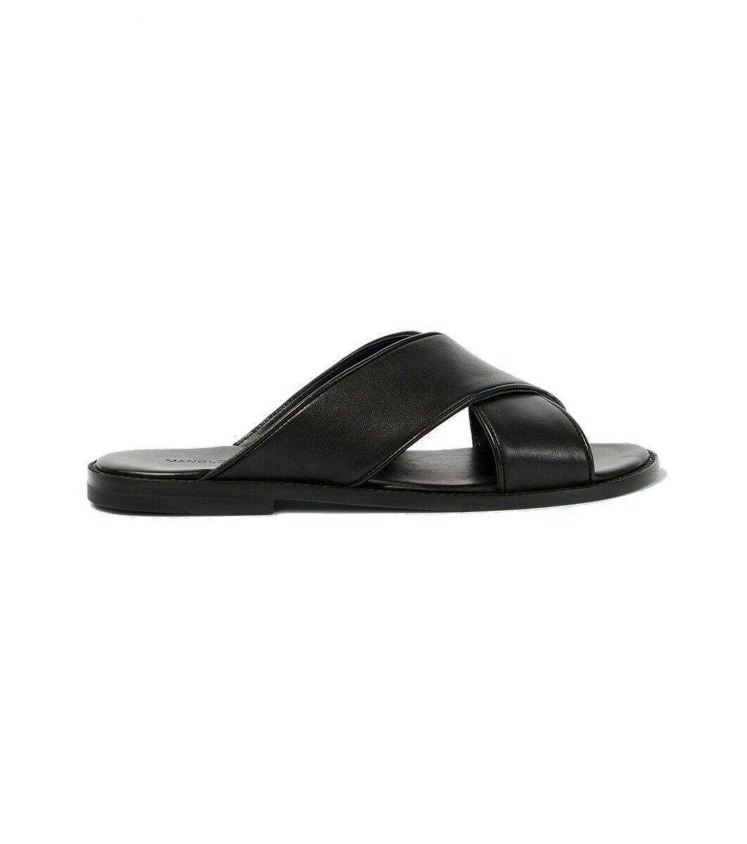 Manolo Blahnik Otawi leather slides Manolo Blahnik