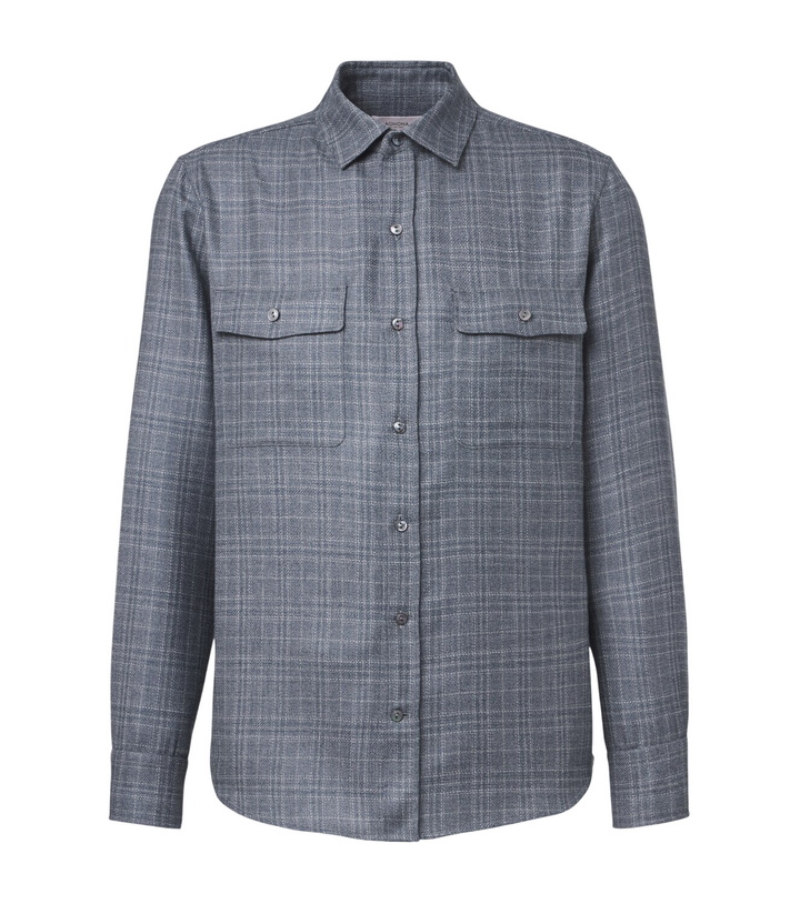 Photo: Agnona Checked wool, silk, and linen shirt
