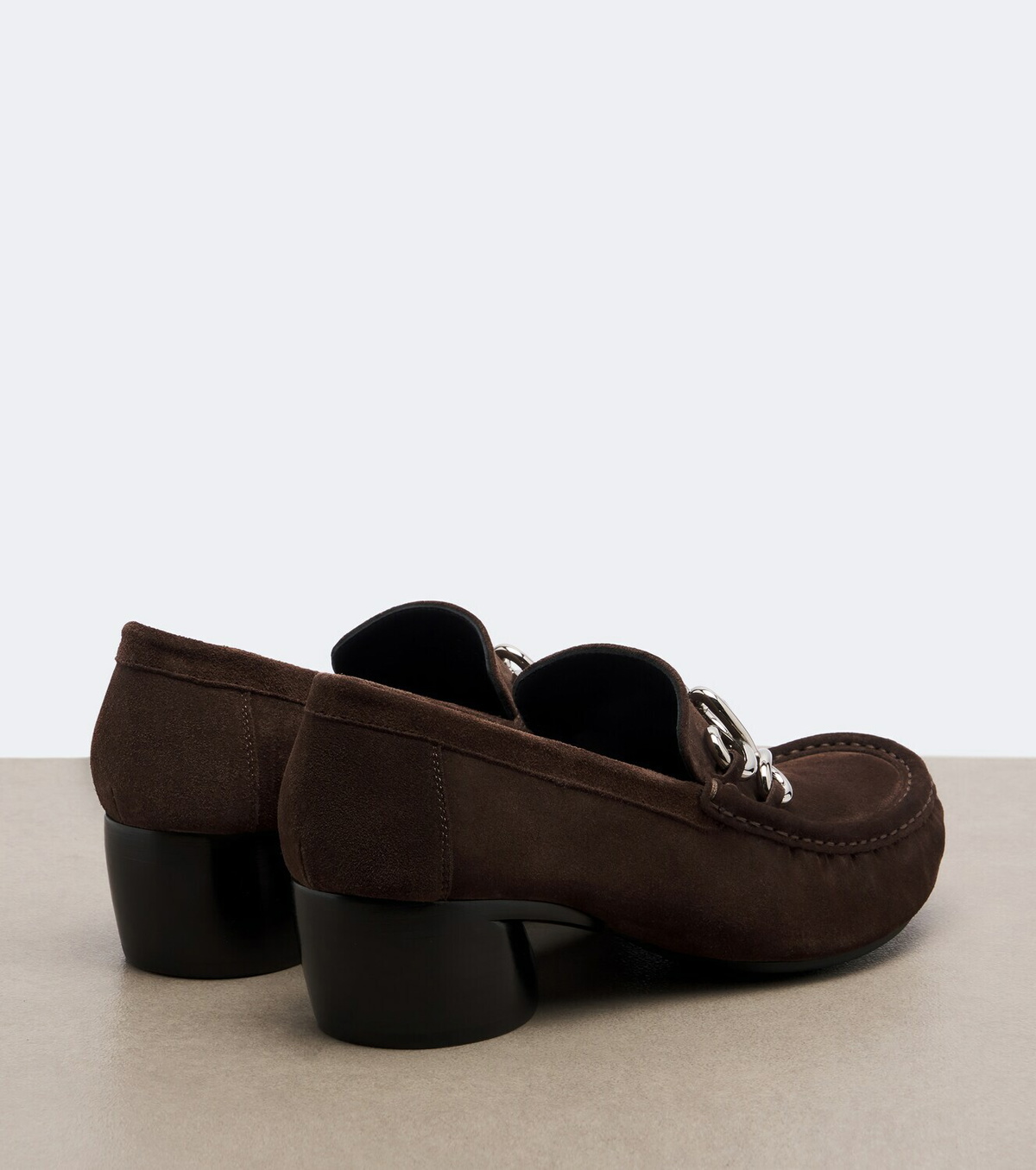 Loewe Dive Double L suede loafer pumps