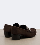 Loewe Dive Double L suede loafer pumps