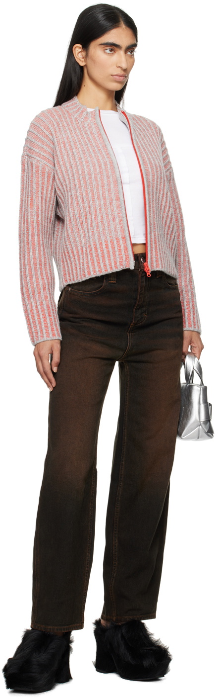 Eckhaus Latta Gray & Red Poet Cardigan