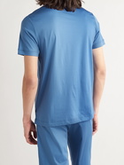 ZIMMERLI - Kurzarm Mercerised SUPREME GREEN COTTON Pyjama T-Shirt - Blue