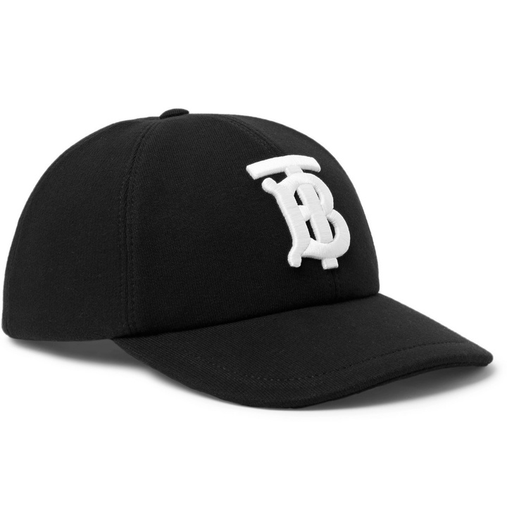 Photo: BURBERRY - Logo-Embroidered Cotton-Jersey Baseball Cap - Black