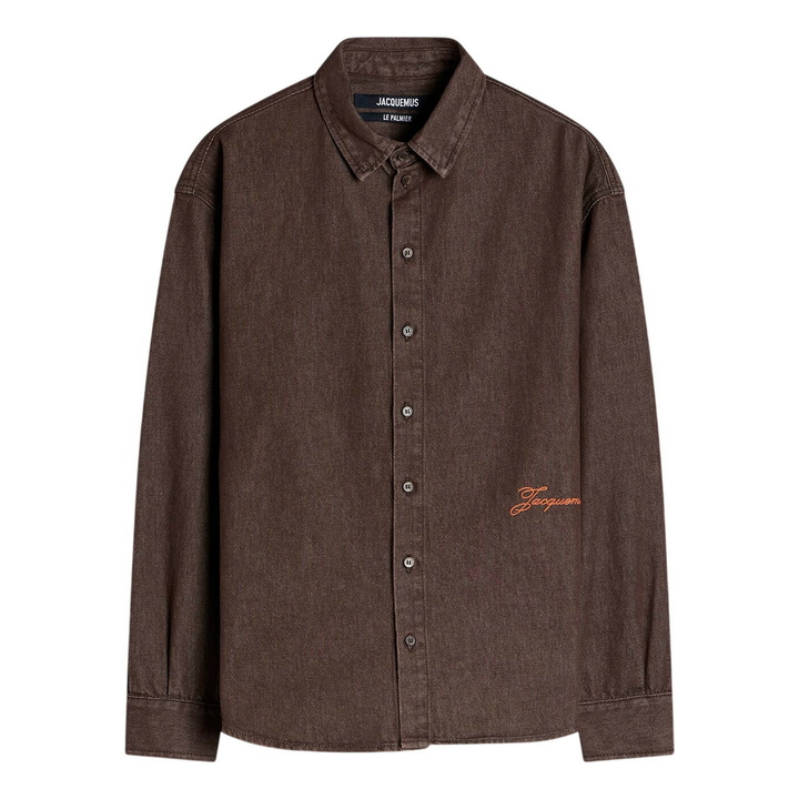 Photo: Jacquemus Men's Denim Shirt Jacket in Brown