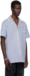 Balmain Blue & Off-White Striped Shirt