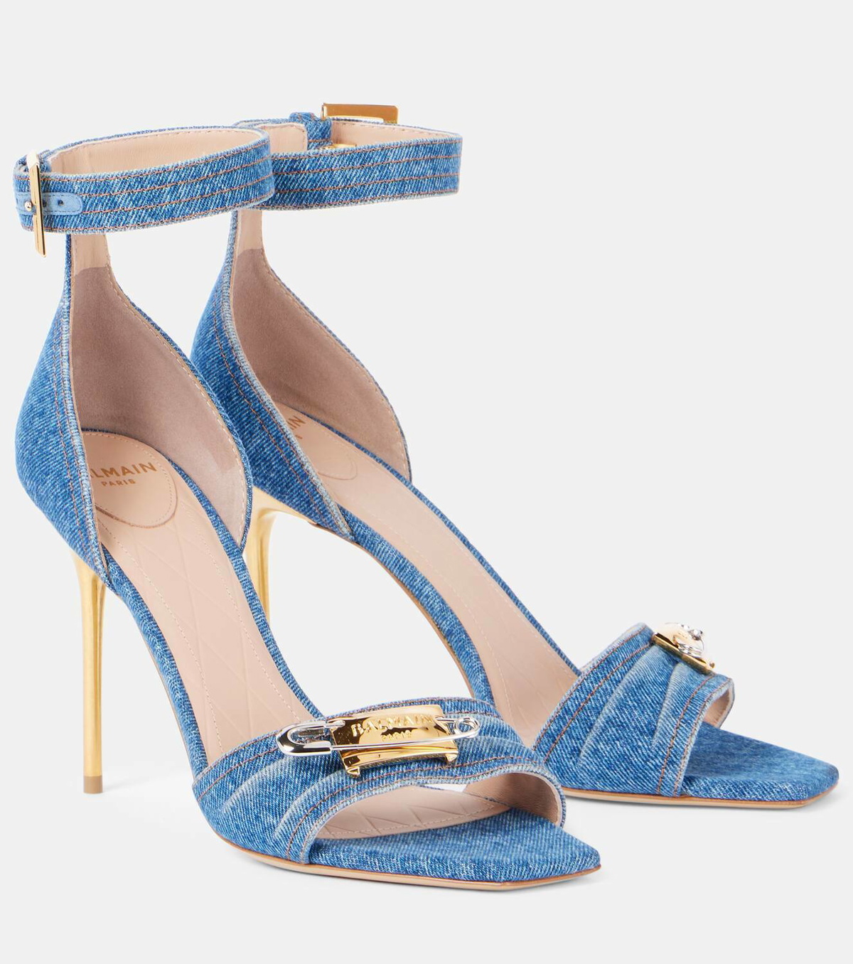 Balmain Logo denim sandals