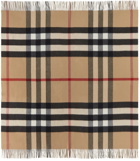 Burberry Beige Check Cashmere Blanket