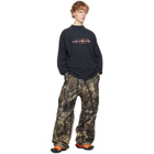 Balenciaga Brown Camo Flocked Cotton Baggy Cargo Pants