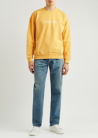 Saint Laurent Logo-embroidered Cotton Sweatshirt Yellow