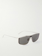 SAINT LAURENT - Luna Rectangular-Frame Silver-Tone Sunglasses