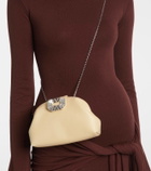 Amina Muaddi Camelia embellished leather clutch