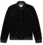 Saint Laurent - Quilted Velvet Bomber Jacket - Men - Black