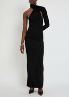 Courrèges One-shoulder Stretch-crepe Gown Black