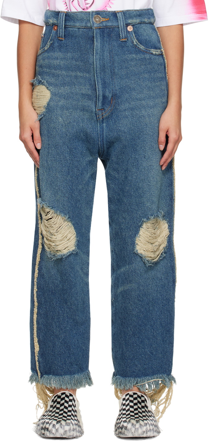 Doublet Blue Recycled Flared Jeans Doublet