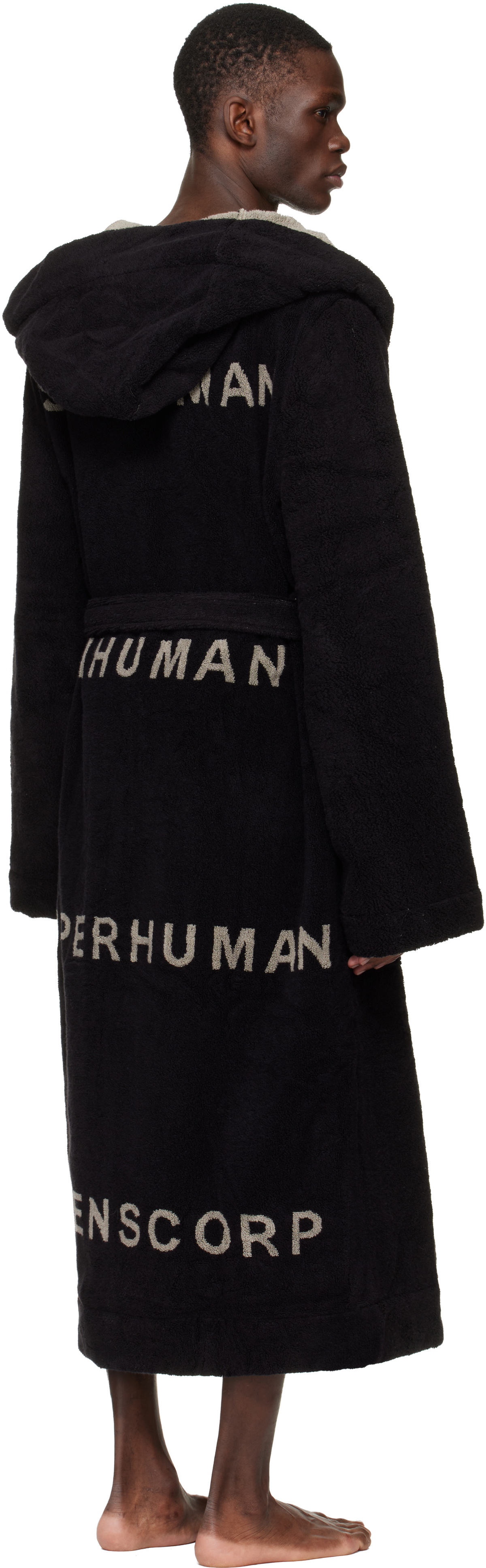Rick Owens Black Temple Beach Bathrobe