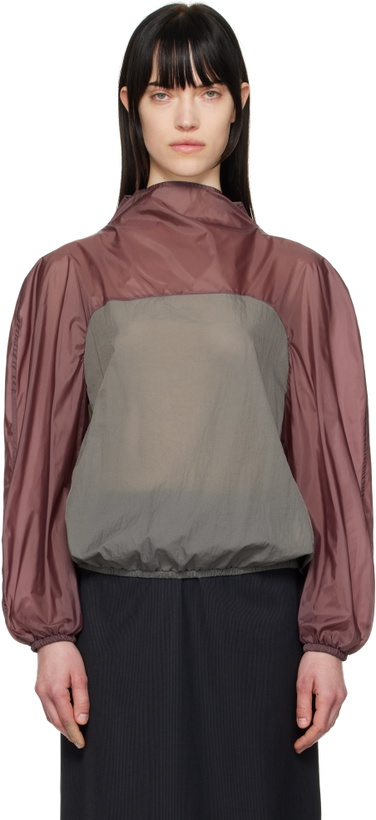 Photo: AMOMENTO Gray & Purple Sheer Nylon Two-Way Jacket