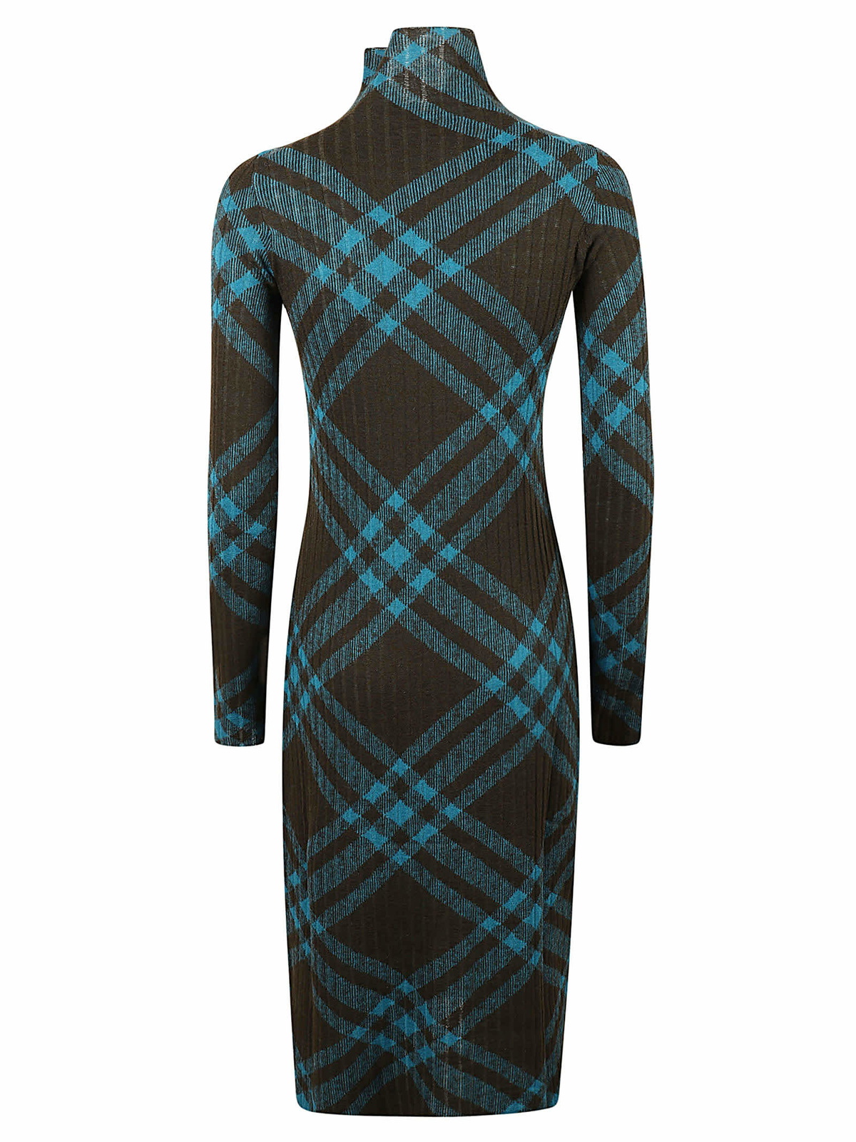 Burberry Check Ribbed Dress Burberry Burberry Check Ribbed Dress Burberry