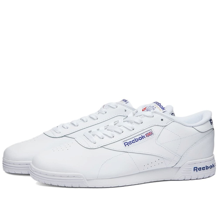 Photo: Reebok Men's Exofit Lo Clean Logo Int Sneakers in White/Royal Blue
