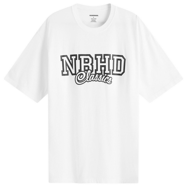 Photo: Neighborhood Men's 3 Printed T-Shirt in White